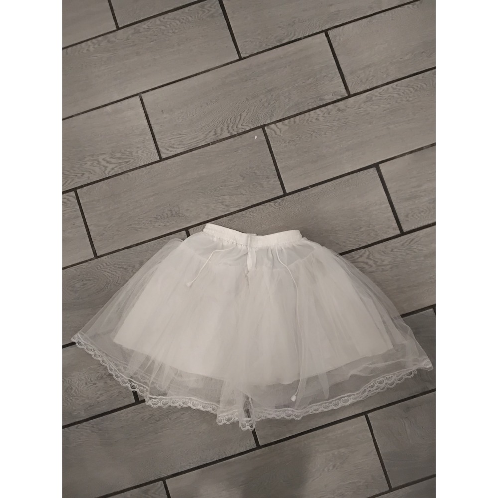 Kids White Tulle Petticoat Underskirt Crinoline Puffy Skirt Danceโ Costume